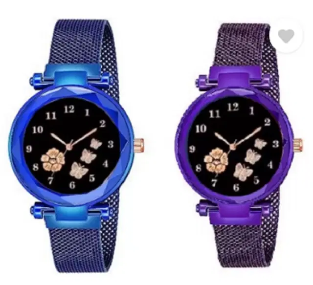 Analog Watch for Women & Girls, Pack of 2 (Multicolor)