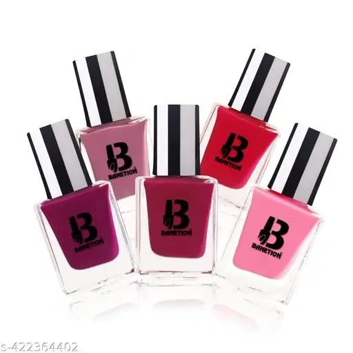 Banetion Matte Nail Polish, Multicolor, Pack of 5