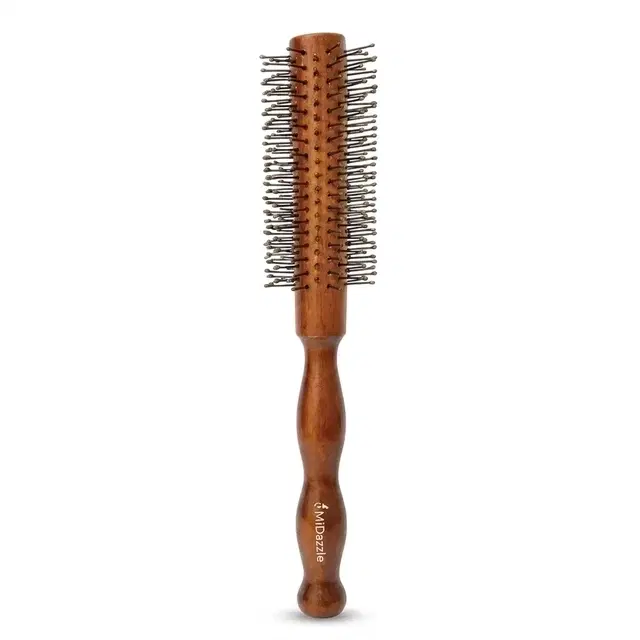 MiDazzle Wooden Spiral Hair Brush, Pack of 1