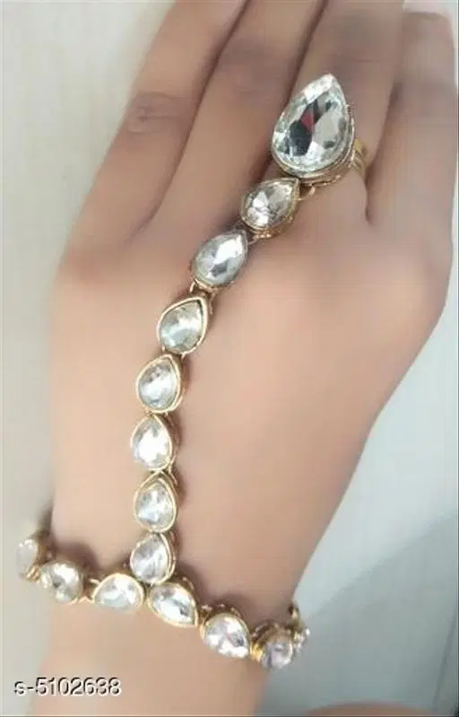 Alloy Bracelets for Women & Girls, White