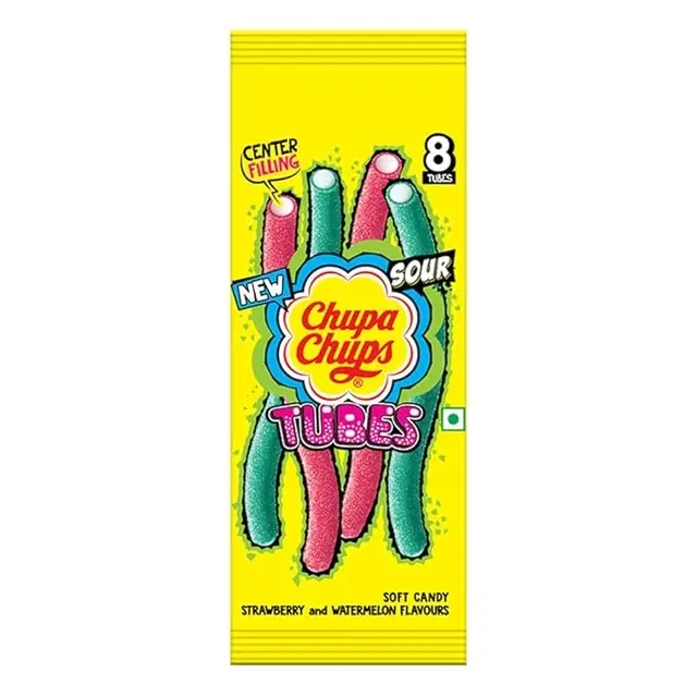 Chupa Chups Long Tubes Strawberry And Watermelon Flavour Soft Candy 80 g