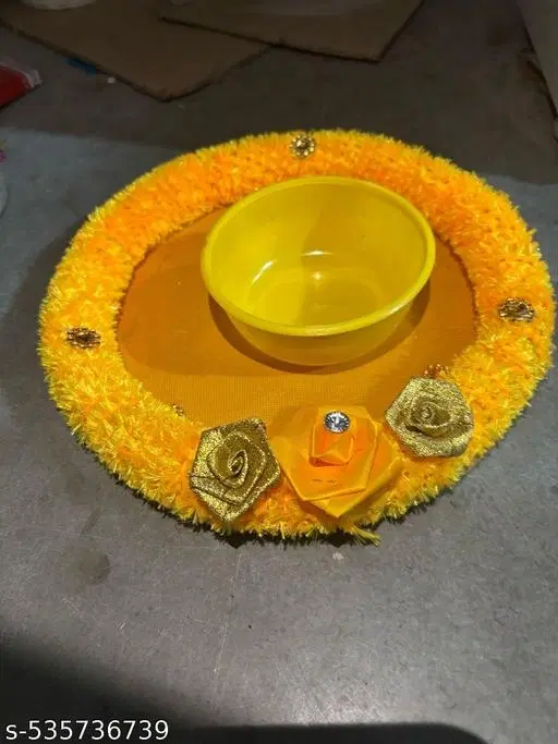 Plastic Haldi Decoration Set, Yellow