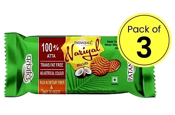 Patanjali Nariyal Biscuit 3X68 g (Set Of 3)