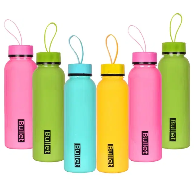 Plastic Fridge Water Bottles, Multicolor, 500 ml, Pack of 6