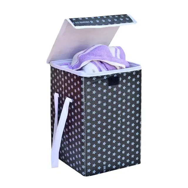 Canvas Laundry Basket ,Black