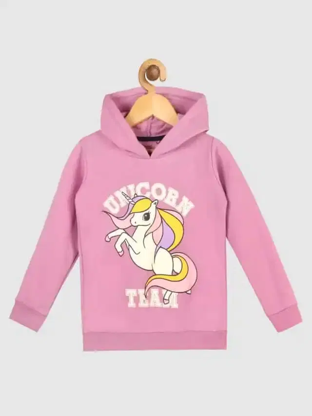 Lazy Shark Girls Printed Sweatshirts (Purple, 3-4Y) (LST087)