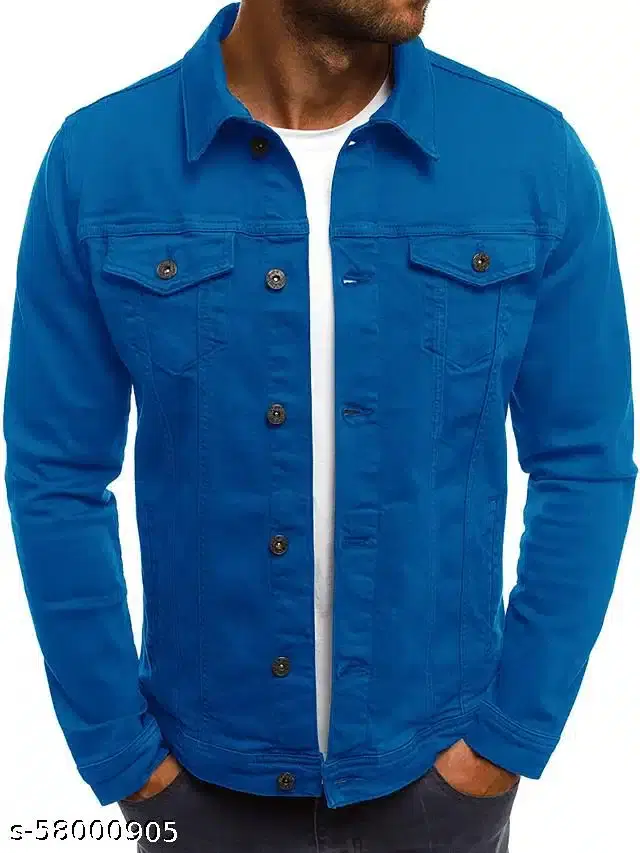 Full Sleeves Jacket for Men (Blue, L)