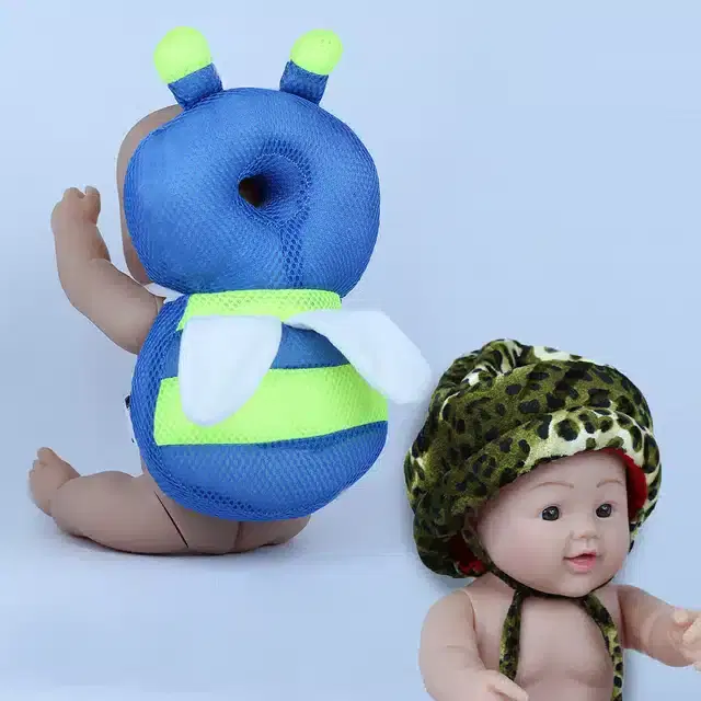 Infants Head & Back Safety Protector Pillow and Safety Helmet, Pack of 2 (Multicolor)