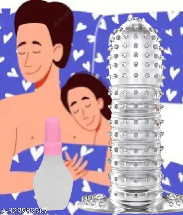 Crystal Dotted Reusable Condom for Men, Transparent