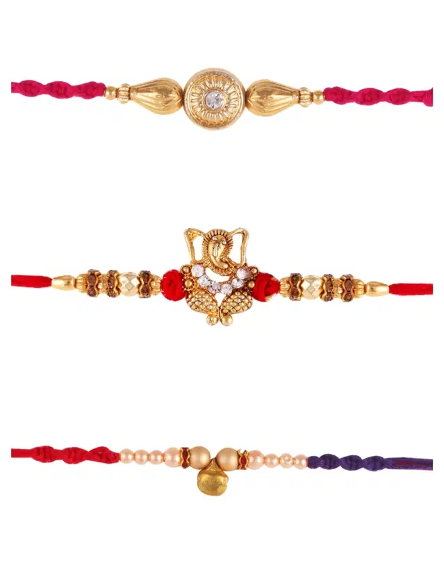 Designer Rakhi for Rakshabandhan, Multicolor, Pack of 3