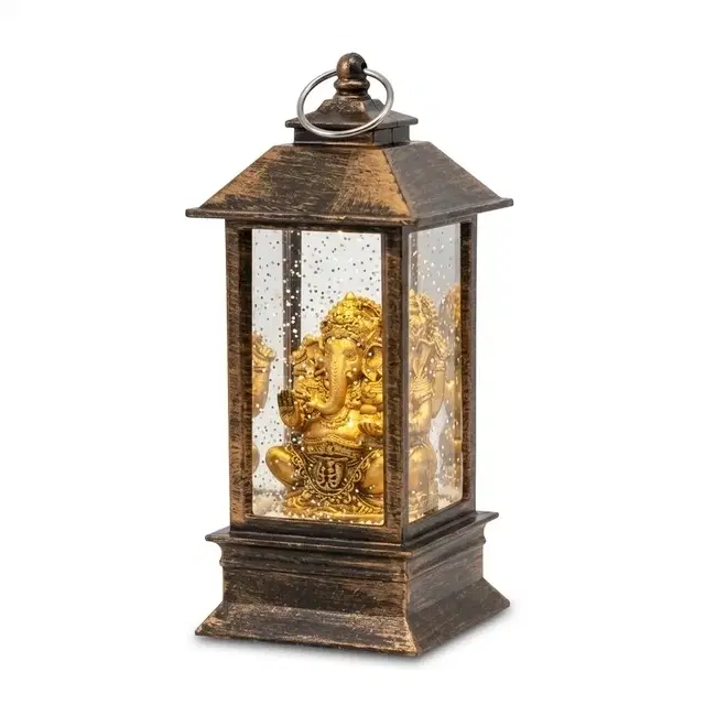 Ganesha Lantern Snow Globe Lamp For Diwali Decor, Puja Room & Gifting