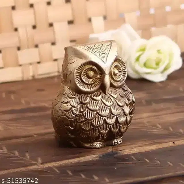 Brass Owl Showpiece, Gold