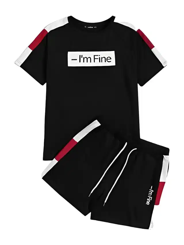 Ruggstar Polyester Mens Tracksuit (Black, XL) (R-30)