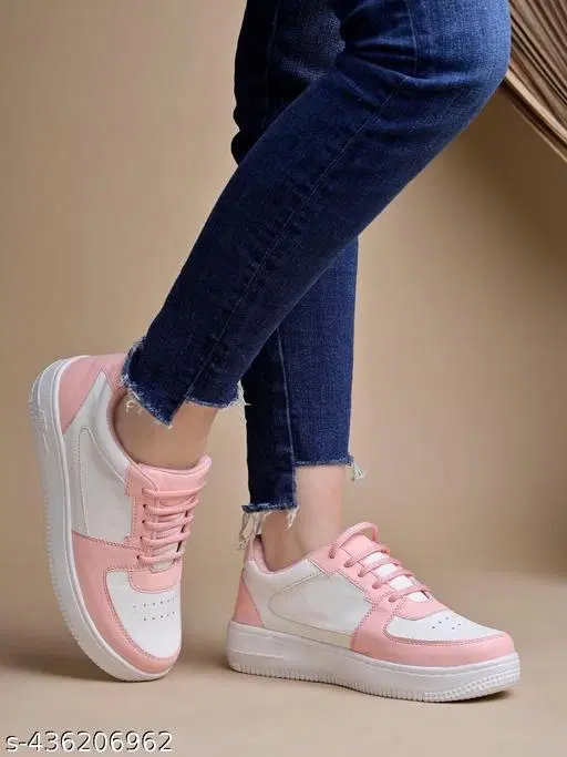 Colorblocked Synthetic Sneakers for Girls (Multicolor, 13-14 Years)