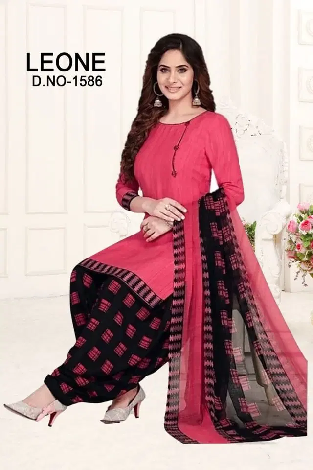 Yashika Unstitched Crepe Salwar Suit Material (Pink) (Y-349)