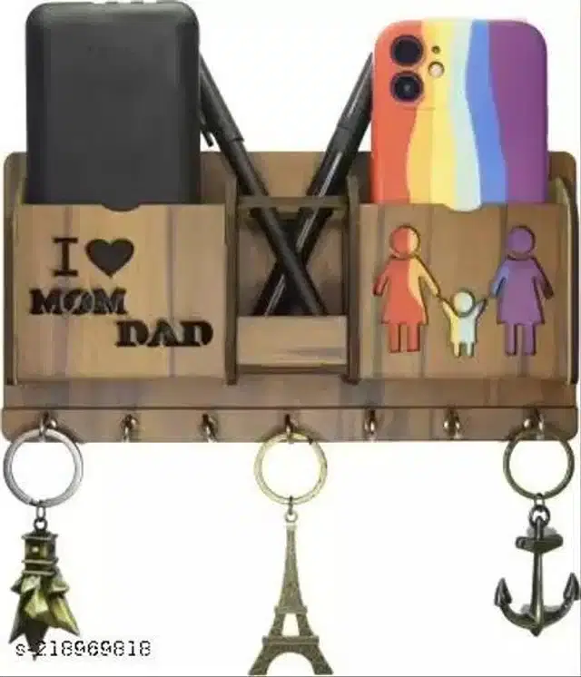 Wooden Mobile Holder, Brown