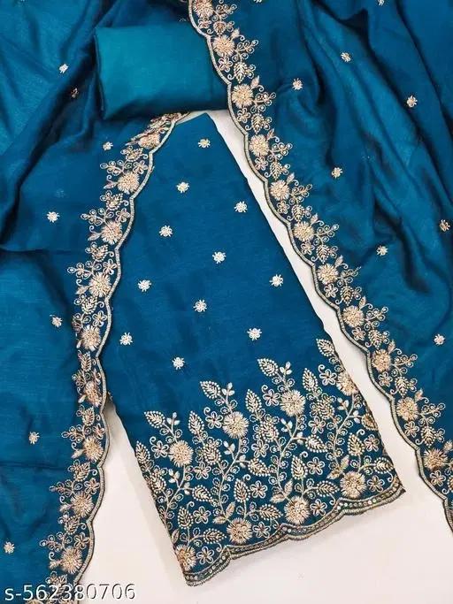 Pakistani Suits for Women (Blue, 6.25 meter (L)
