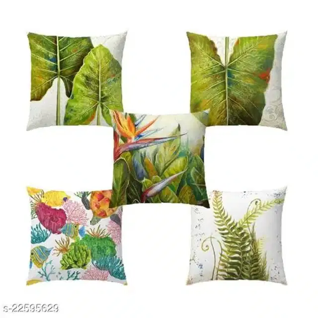 Cushion Cover for Home, Multicolor, 16x16 inches, Pack of 5