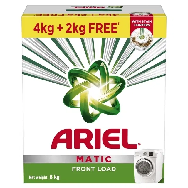Ariel Matic Front Load Detergent Washing Powder 4 Kg + Free Ariel Matic Front Load Detergent Powder 2 Kg + Free Ariel Matic Front Load 500 ml