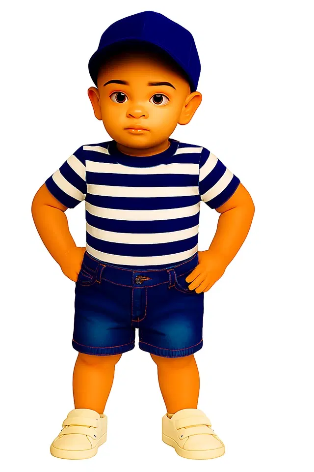 Cotton Stripes Clothing Set for Boys, Blue (9-10 Years)