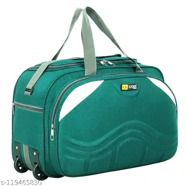 Polyester Trolley Duffel Bag for Men & Women, Green