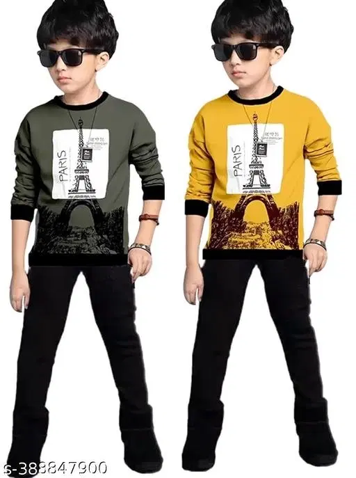 Cotton Clothing Set for Boys, Multicolour, Pack of 2 (2-3 Years)