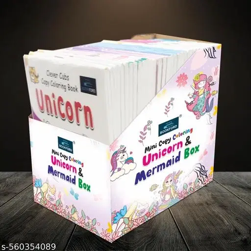 Mini Copy Coloring Box – 40 Magical Unicorn & Mermaid-Themed Books for Kids to Enjoy Fun & Creative Coloring Anytime