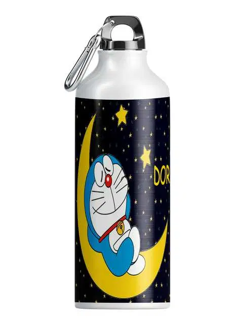Printed Aluminium Cartoon Sipper Water Bottle for Kids, Multicolor, 600 ml, GT-432