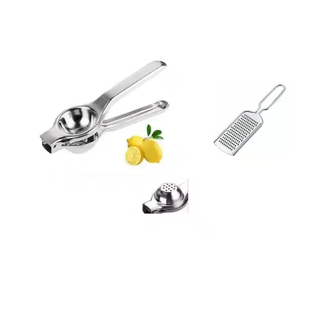Stainless Steel Cheese Grater & Lemon Squeezer, Combo of 2