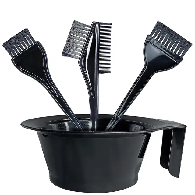 Latest Hair Colour Mixing Kit 1 Bowl and 3 Brushes (Black)