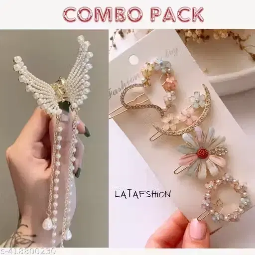 Metal Hair Clips for Women (Assorted, Free Size)
