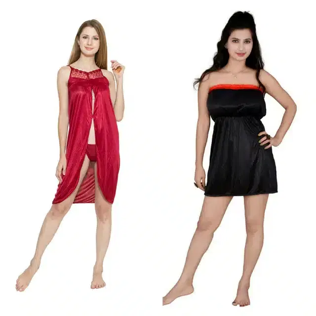 Babydoll for Women, Pack of 2 (Multicolor, Free Size)