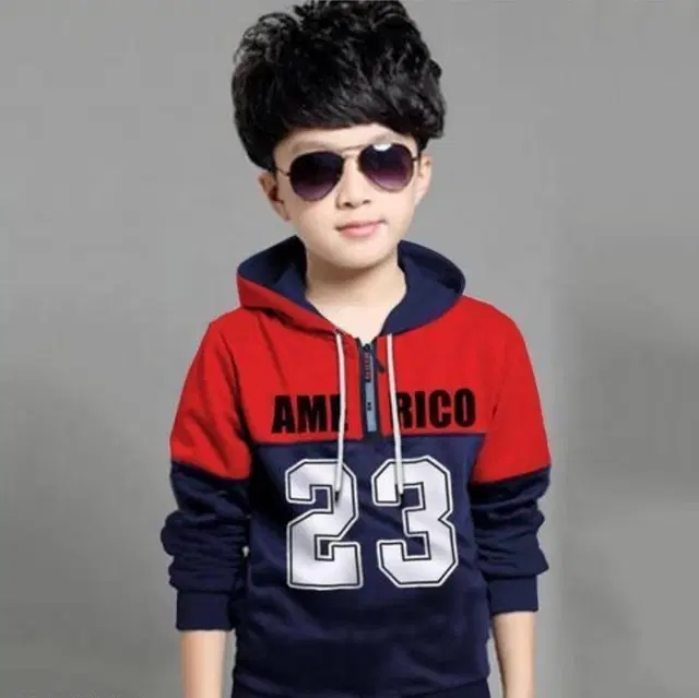 Light Fleece Printed Hoodie for Kids, Multicolour (4--6 Years)