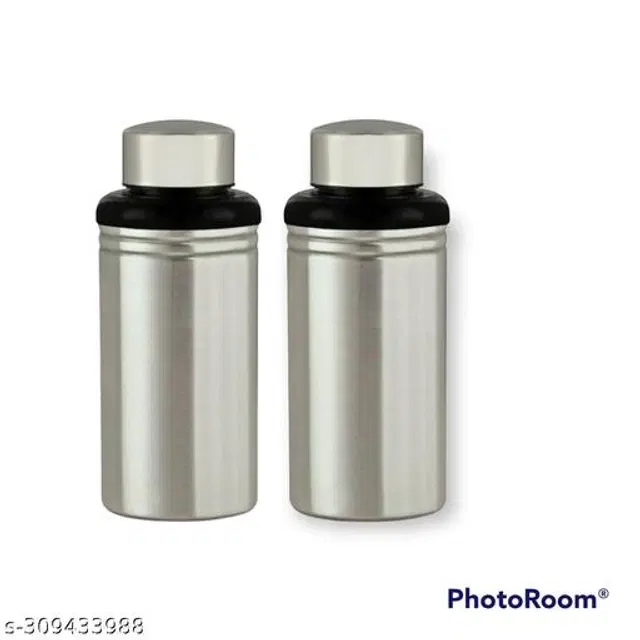 Stainless Steel Sports Water Bottles, Pack of 2, Silver, 500 ml