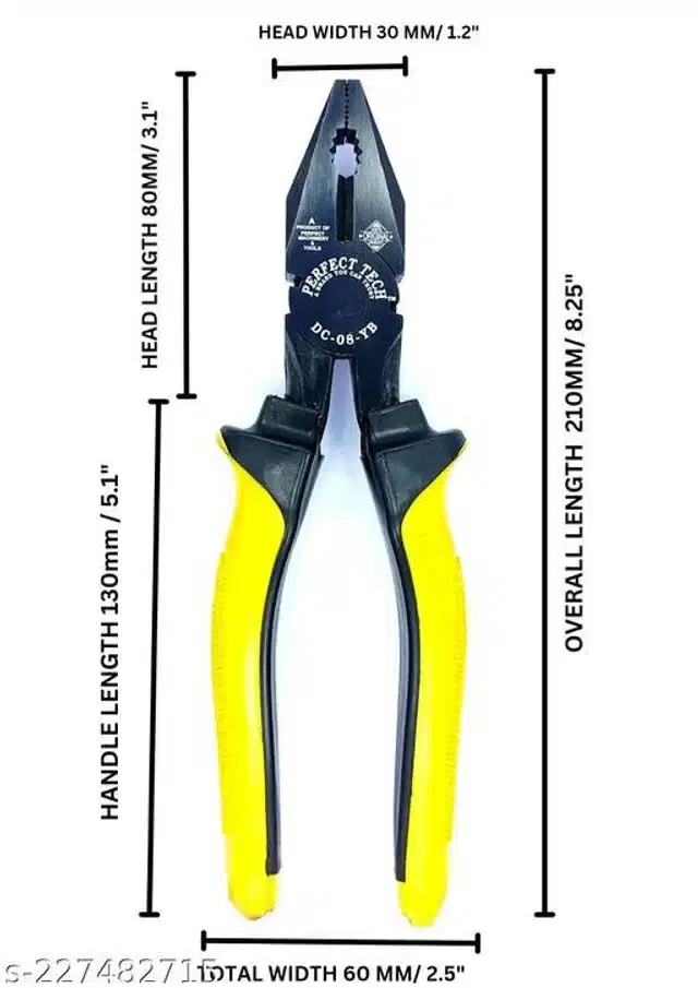 Combination Cutting Plier, Yellow