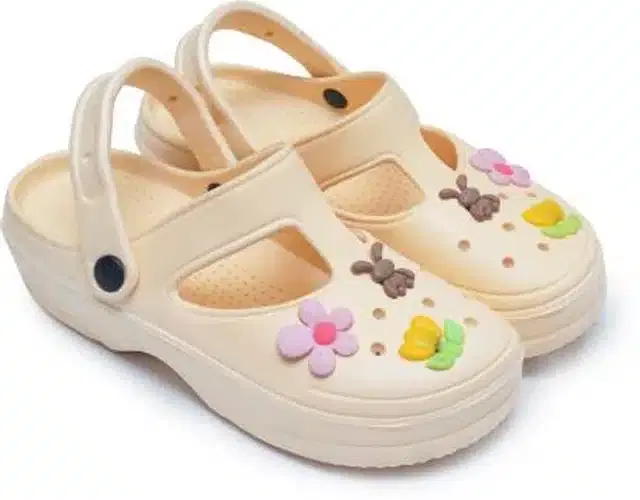 Clogs for Girls & Women (Cream, 5)