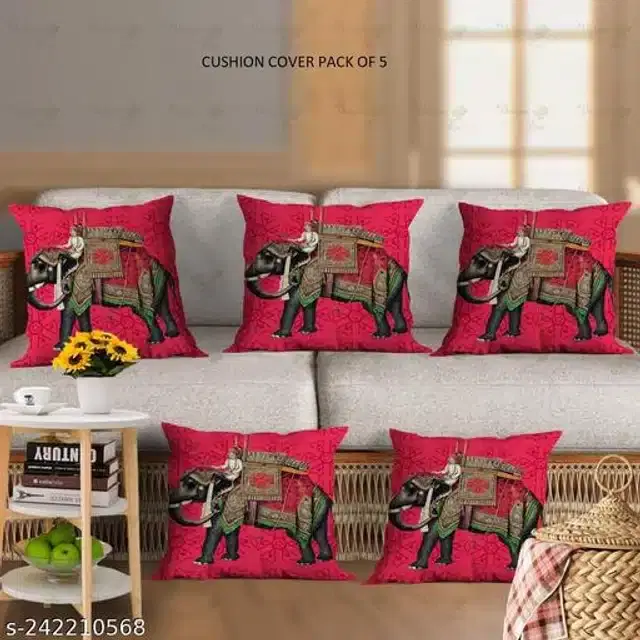 Cushion Cover for Home, Multicolor, 16x16 inches, Pack of 5