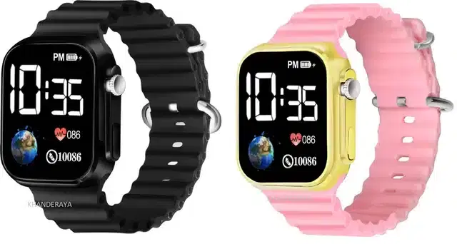 Electronic LED Digital Watch for Kids, Pack of 2 (Multicolor)