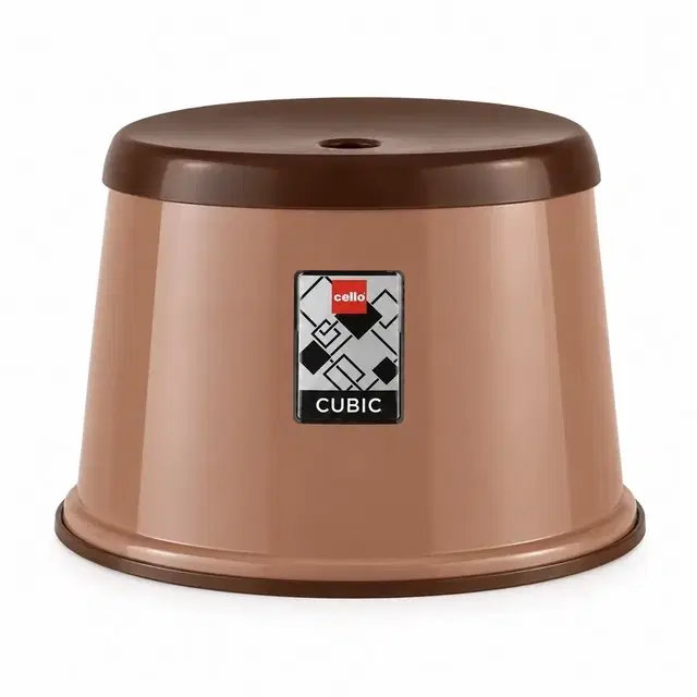 Cello Cubic Stool, Brown | Anti-Skid & Sturdy | Lightweight & Easy To Clean