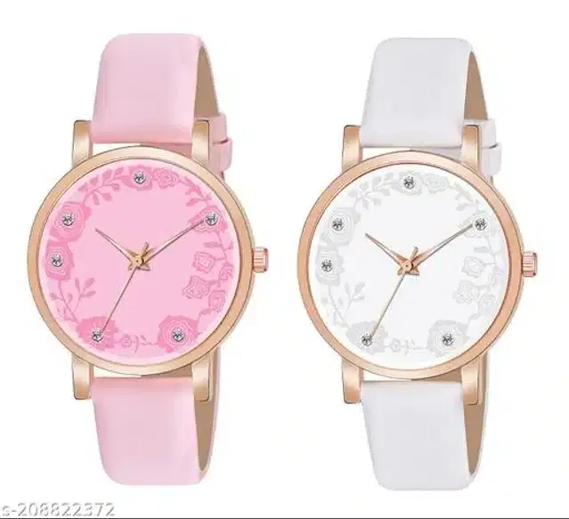 Analog Watch for Women, Pack of 2 (Multicolor)