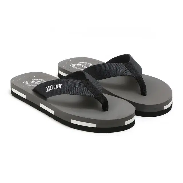 Solid Flip-flops for Men (Grey, 6)