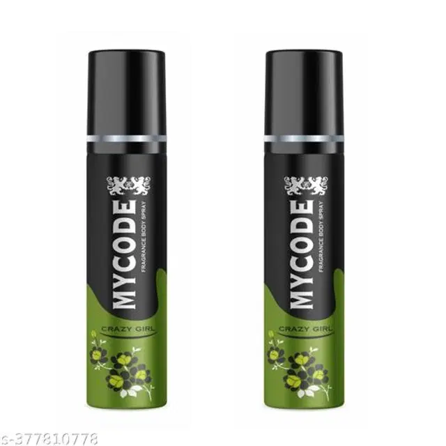 MYCODE Crazy Girl Fragrance Body Spray for Men, 100 ml, Pack of 2