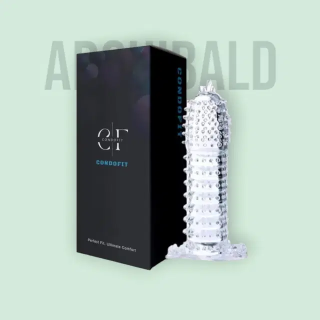 Crystal Dotted Reusable Condom for Men, Transparent