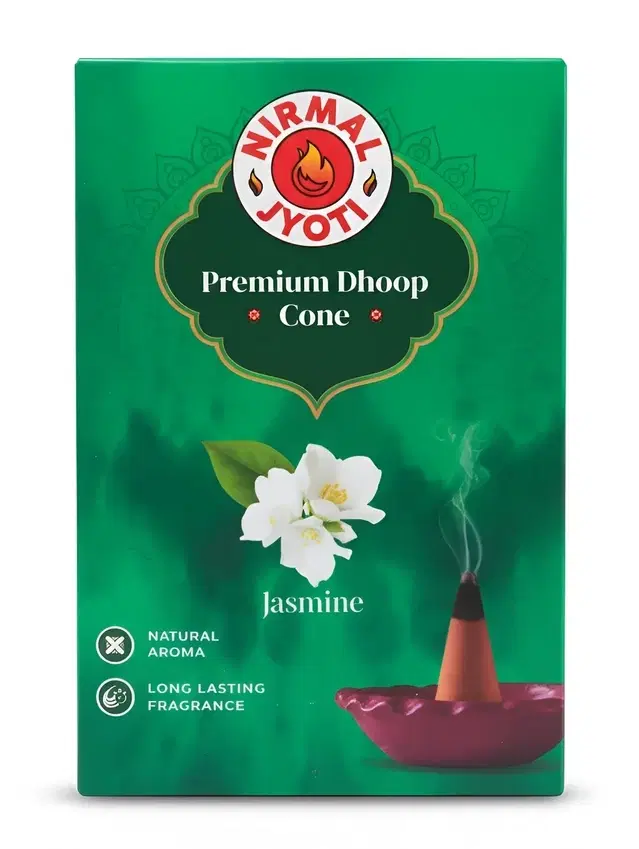 Nirmal Jyoti Jasmine Dry Cone Dhoop 10 Pcs