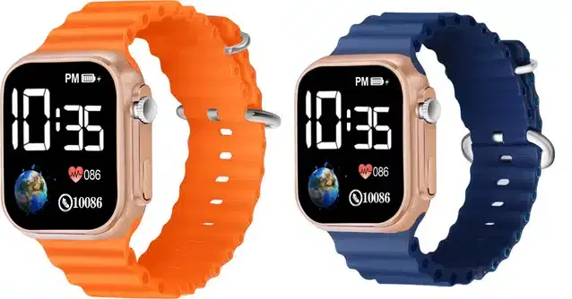 Electronic LED Digital Watch for Kids, Pack of 2 (Multicolor)