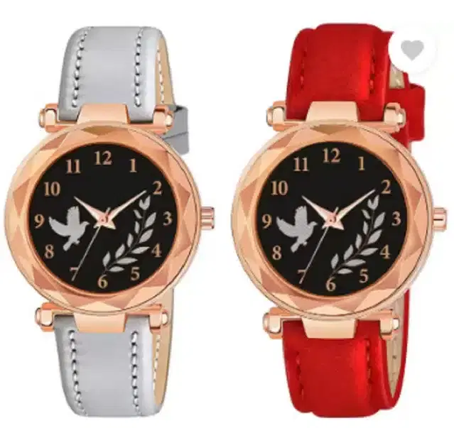 Analog Watch for Women, Pack of 2 (Multicolor)