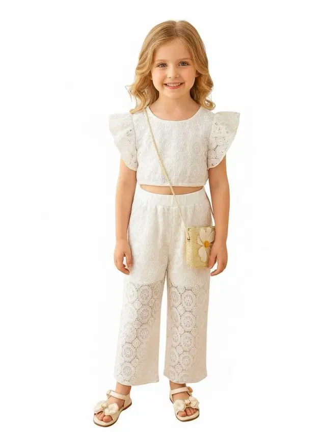 Net Clothing Set for girls, White (2-3 Years)