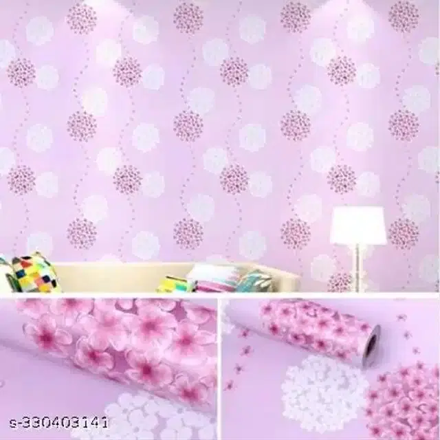 Vinyl Wallpaper for Home, Pink, 45x250 cm