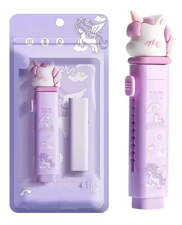 Plastic Creative Cartoon Earser, Purple