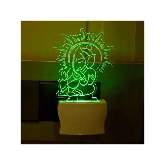 Lord Ganesha 3d Acrylic Led Night Lamp (Plug-in)